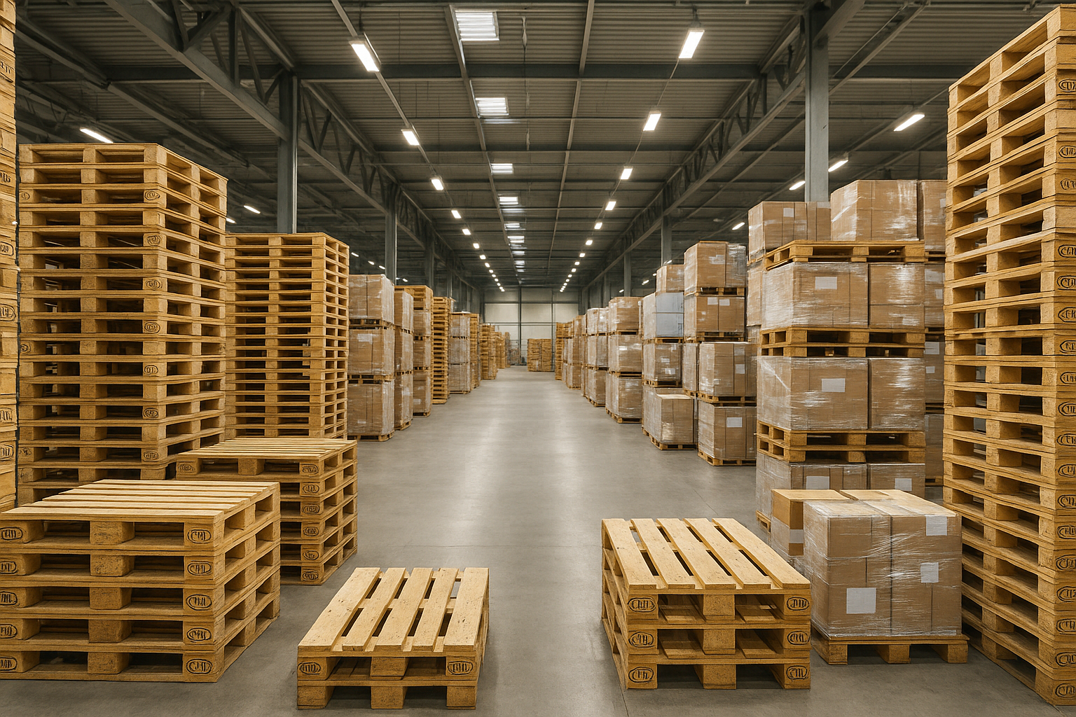 Lager mit vielen Europaletten